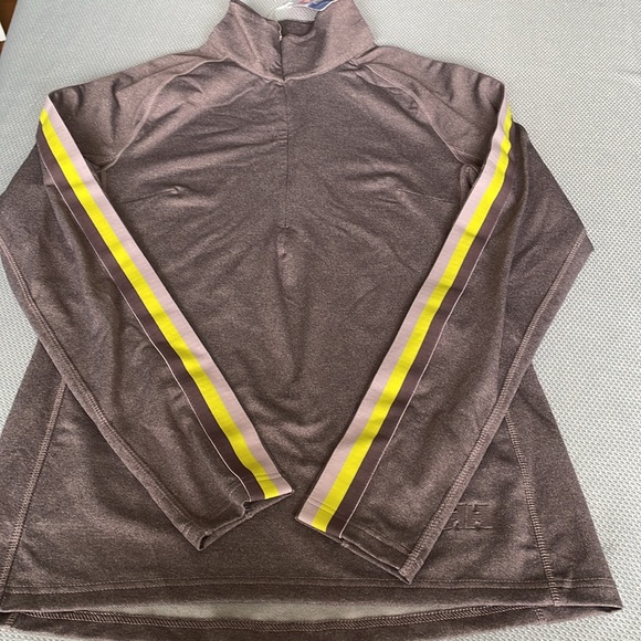 Helly Hansen Women’s Brown Long Sleeve 1/2 Zip Pullover Yellow Stripes Sz. Small - Picture 9 of 9
